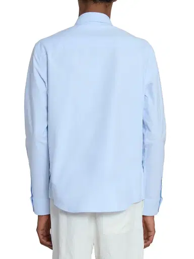 AMI PARIS Men's Embroidered Logo Cotton Button-Down Shirt - Sky Blue - Size XXL | Thumbnail 5
