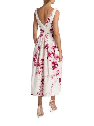 Giambattista Valli Women's Floral Cotton Poplin Midi-Dress - Ivory Multi | Thumbnail 5 Giambattista Valli Women's Floral Cotton Poplin Midi-Dress - Ivory Multi | Thumbnail 5