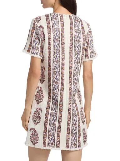 Giambattista Valli Women's Floral-Striped Bouclé Minidress - Ivory Multi - Size 00 | Thumbnail 5