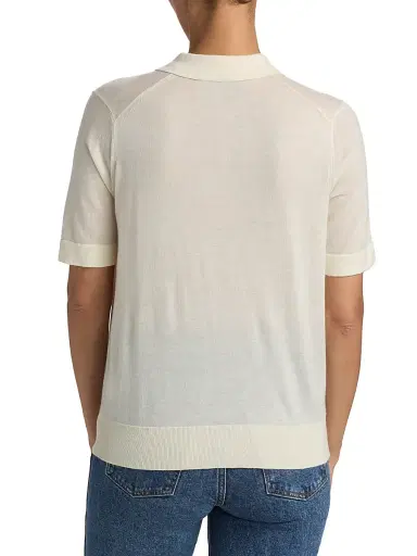 Loulou de Saison Women's Migo Fine Cashmere Polo Top | Thumbnail 5