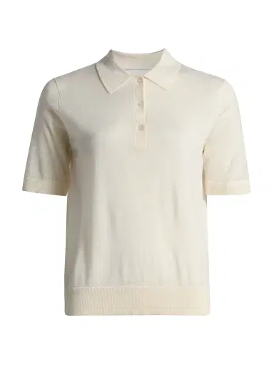 Loulou de Saison Women's Migo Fine Cashmere Polo Top | Thumbnail 1