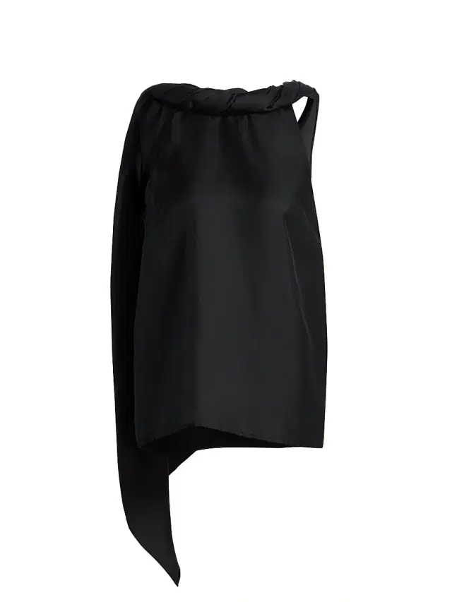 Loulou de Saison Women's Wilma Twisted Collar Silk Top - Black