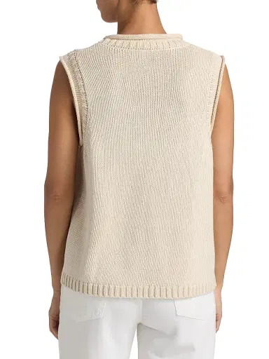 Loulou de Saison Women's Effy Boxy Sweater Vest | Thumbnail 5 Loulou de Saison Women's Effy Boxy Sweater Vest | Thumbnail 5