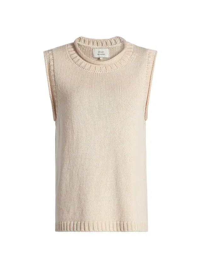 Loulou de Saison Women's Effy Boxy Sweater Vest - Natural