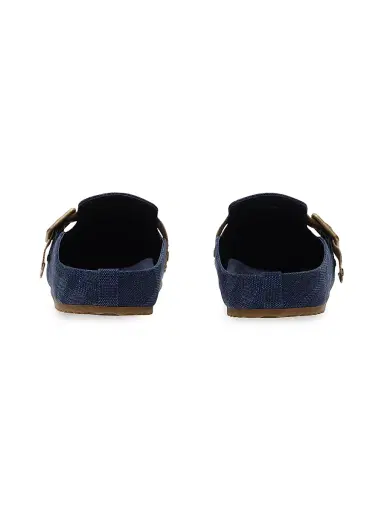 Burberry Women's Check Suede Urchin Clogs - Navy | Thumbnail 3