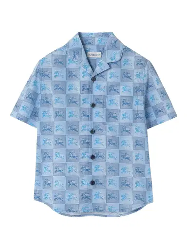 Burberry Little Boy's & Boy's EKD Check Short-Sleeve Shirt - Cornflower | Thumbnail 1
