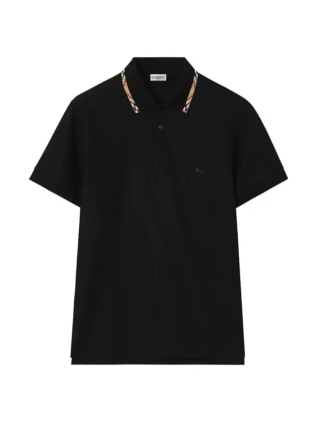 Burberry Men's Eddie Logo Cotton Polo Shirt - Black