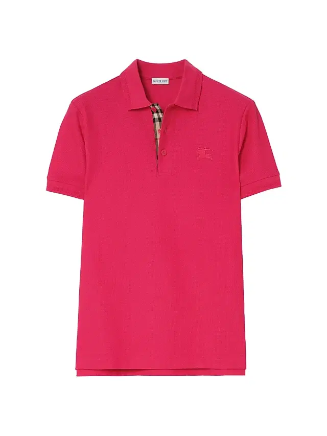 Burberry Men's Eddie Logo Cotton Polo Shirt - Jam Red