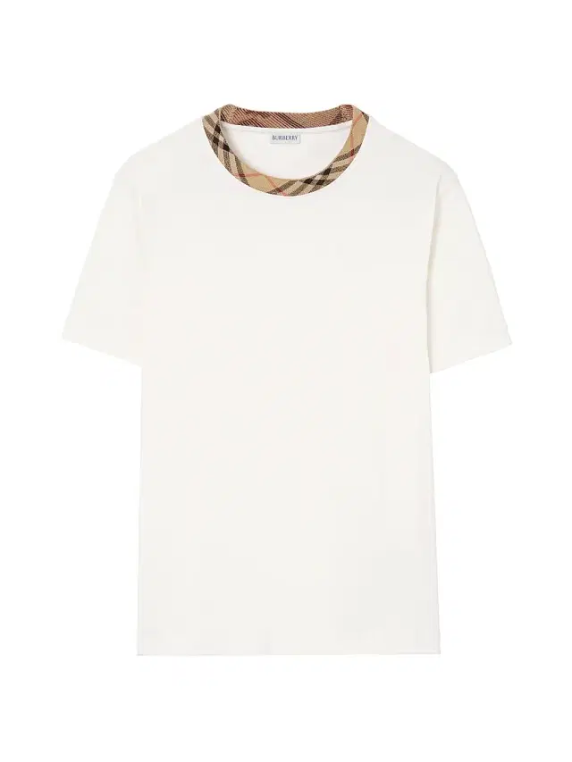 Burberry Men's Ryan Signature Check-Trim Cotton T-Shirt - Chalk