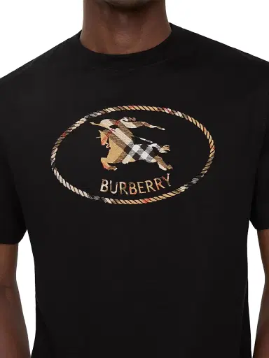 Burberry Men's Seth Logo-Embroidered Cotton Slim-Fit T-Shirt - Black - Size XL | Thumbnail 3 Burberry Men's Seth Logo-Embroidered Cotton Slim-Fit T-Shirt - Black - Size XL | Thumbnail 3
