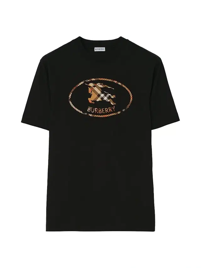Burberry Men's Seth Logo-Embroidered Cotton Slim-Fit T-Shirt - Black
