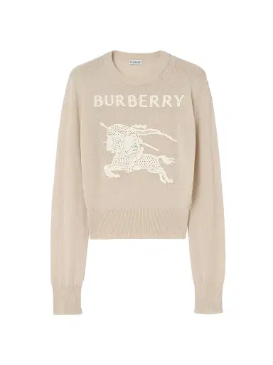 Burberry Women's EKD Cotton-Wool Sweater - Easel Beige | Thumbnail 1