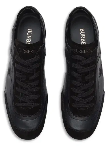 Burberry Men's Knight Leather & Suede Low-Top Sneakers - Black - Size 13 | Thumbnail 4 Burberry Men's Knight Leather & Suede Low-Top Sneakers - Black - Size 13 | Thumbnail 4