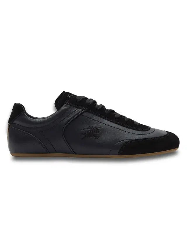 Burberry Men's Knight Leather & Suede Low-Top Sneakers - Black