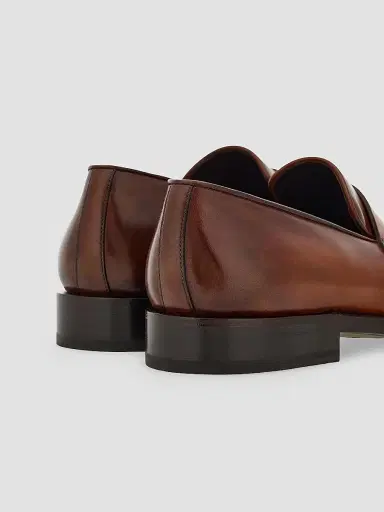 Ferragamo Men's Brandy Polished Leather Penny Loafers - Natural - Size 12 | Thumbnail 6 Ferragamo Men's Brandy Polished Leather Penny Loafers - Natural - Size 12 | Thumbnail 6