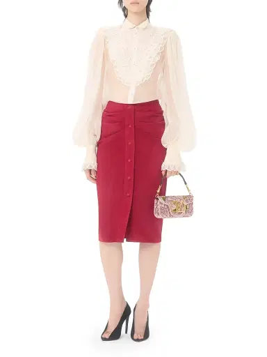 Valentino Garavani Women's Locò Embroidered Shoulder Bag - Pink | Thumbnail 2