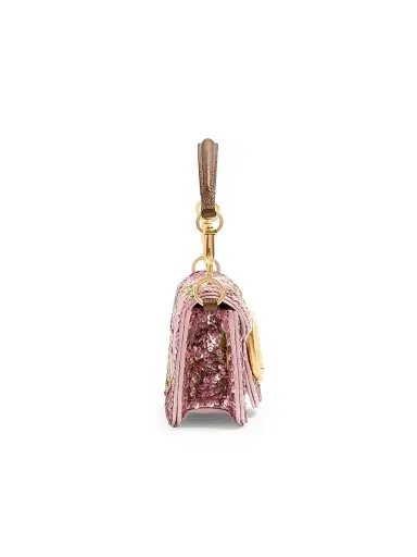 Valentino Garavani Women's Locò Embroidered Shoulder Bag - Pink | Thumbnail 5