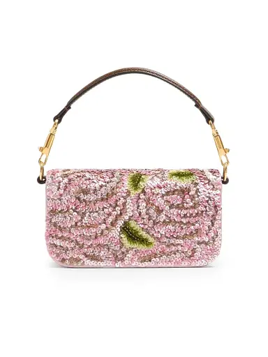 Valentino Garavani Women's Locò Embroidered Shoulder Bag - Pink | Thumbnail 6