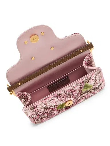 Valentino Garavani Women's Locò Embroidered Shoulder Bag - Pink | Thumbnail 7