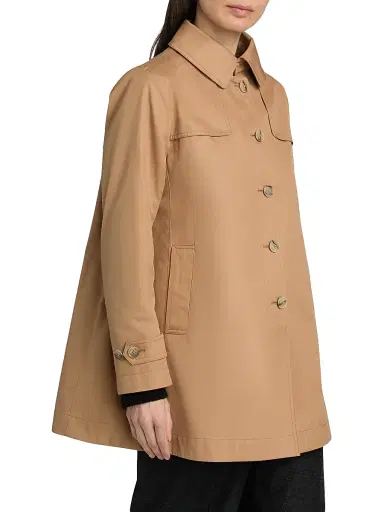 HERNO Women's Logo-Trim Short Trench Coat - Camel - Size 8 | Thumbnail 4 HERNO Women's Logo-Trim Short Trench Coat - Camel - Size 8 | Thumbnail 4