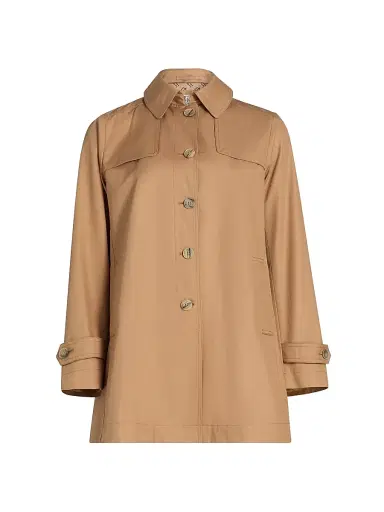 HERNO Women's Logo-Trim Short Trench Coat - Camel - Size 8 | Thumbnail 1 HERNO Women's Logo-Trim Short Trench Coat - Camel - Size 8 | Thumbnail 1