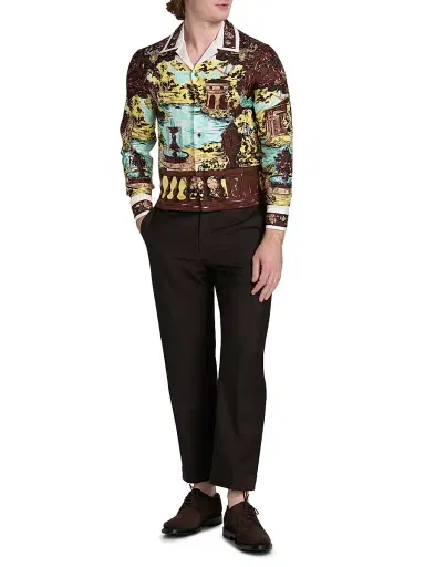 Versace Men's The Grotto Silk Twill Shirt | Thumbnail 2