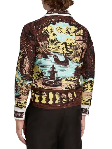 Versace Men's The Grotto Silk Twill Shirt | Thumbnail 5