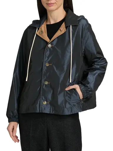 HERNO Women's Cotton & Techno Taffeta Reversible Jacket - Camel - Size 2 | Thumbnail 6