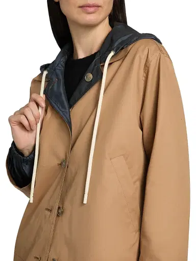 HERNO Women's Cotton & Techno Taffeta Reversible Jacket - Camel - Size 2 | Thumbnail 7