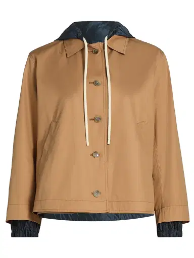 HERNO Women's Cotton & Techno Taffeta Reversible Jacket - Camel - Size 2 | Thumbnail 1
