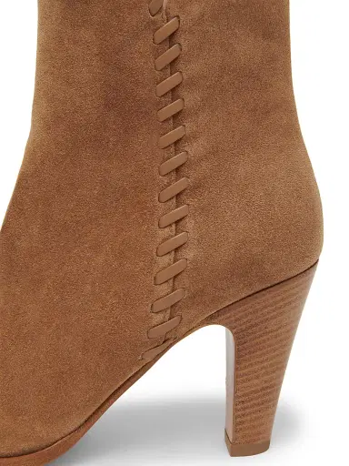 Gianvito Rossi Women's 85MM Whipstitch-Trim Suede Ankle Boots - Camel | Thumbnail 5