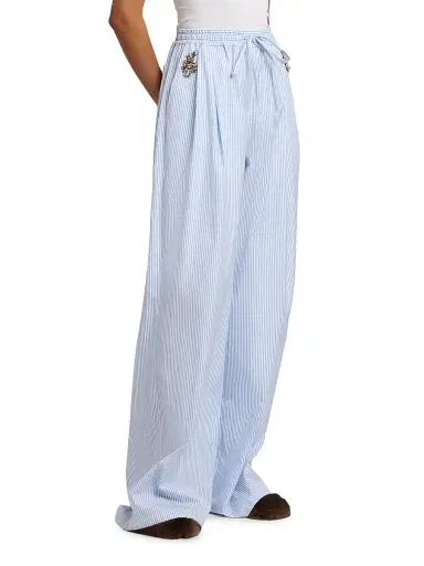 Dolce & Gabbana Women's Crystal-Embellished Cotton Drawstring Pants - Rigato - Size 10 | Thumbnail 4 Dolce & Gabbana Women's Crystal-Embellished Cotton Drawstring Pants - Rigato - Size 10 | Thumbnail 4