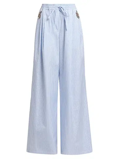 Dolce & Gabbana Women's Crystal-Embellished Cotton Drawstring Pants - Rigato - Size 10 | Thumbnail 1 Dolce & Gabbana Women's Crystal-Embellished Cotton Drawstring Pants - Rigato - Size 10 | Thumbnail 1