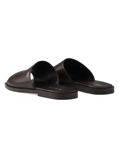 Prada Men's Leather Slides - Brown - Size 9.5 | Thumbnail 3