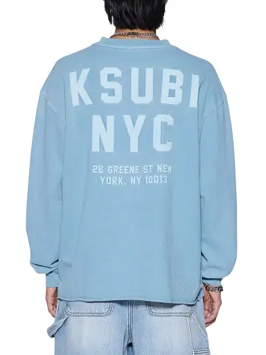 Ksubi Men's Future Memory K-Lock Ekcess Long-Sleeve T-Shirt - Light Blue | Thumbnail 3 Ksubi Men's Future Memory K-Lock Ekcess Long-Sleeve T-Shirt - Light Blue | Thumbnail 3