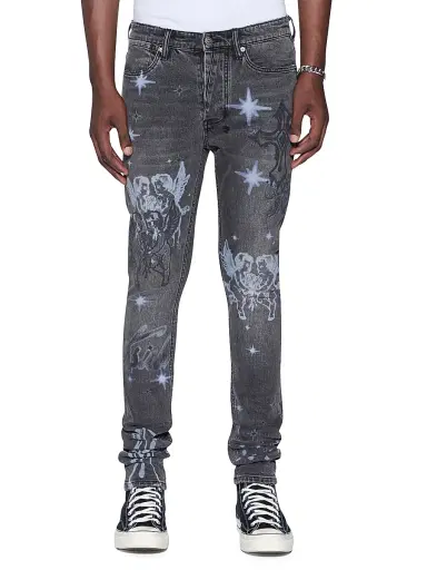 Ksubi Men's Future Memory Van Winkle Axl Cherub Skinny Jeans - Charcoal | Thumbnail 1 Ksubi Men's Future Memory Van Winkle Axl Cherub Skinny Jeans - Charcoal | Thumbnail 1