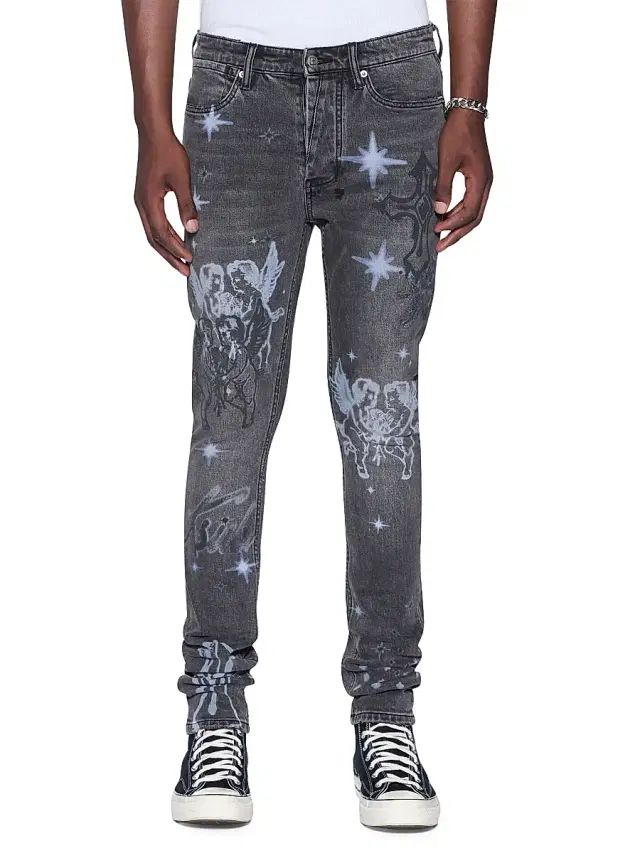 Men's Future Memory Van Winkle Axl Cherub Skinny Jeans - Charcoal