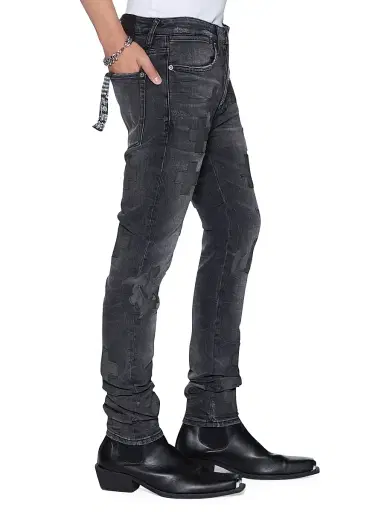 Ksubi Men's Future Memory Van Winkle Blakk Metal Idols Appliqué Skinny Jeans - Charcoal | Thumbnail 2 Ksubi Men's Future Memory Van Winkle Blakk Metal Idols Appliqué Skinny Jeans - Charcoal | Thumbnail 2