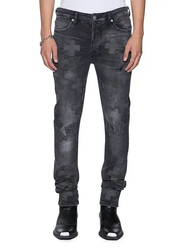 Ksubi Men's Future Memory Van Winkle Blakk Metal Idols Appliqué Skinny Jeans - Charcoal | Thumbnail 1 Ksubi Men's Future Memory Van Winkle Blakk Metal Idols Appliqué Skinny Jeans - Charcoal | Thumbnail 1