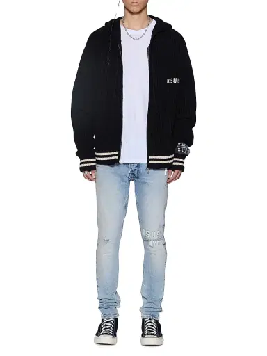 Ksubi Men's Future Memory Boxer Full-Zip Knit Hoodie - Black | Thumbnail 2