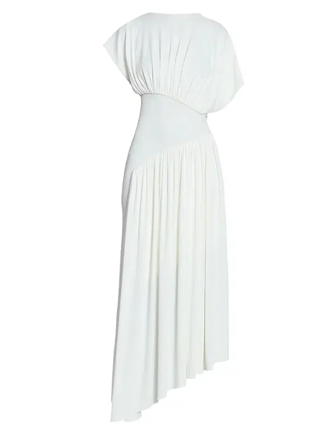 Women's Asymmetric Short-Sleeve Midi-Dress -
