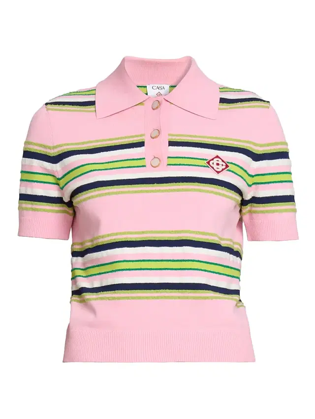 Women's Striped Fitted Polo Shirt