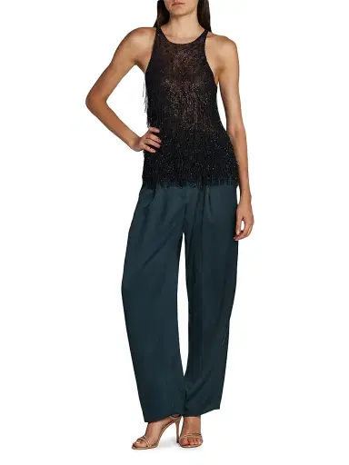 Giorgio Armani Women's Sequined Knit Sleeveless Blouse - Size 8 | Thumbnail 2 Giorgio Armani Women's Sequined Knit Sleeveless Blouse - Size 8 | Thumbnail 2