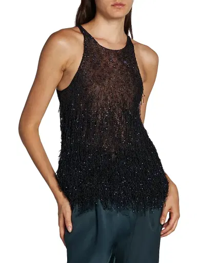 Giorgio Armani Women's Sequined Knit Sleeveless Blouse - Size 8 | Thumbnail 4 Giorgio Armani Women's Sequined Knit Sleeveless Blouse - Size 8 | Thumbnail 4