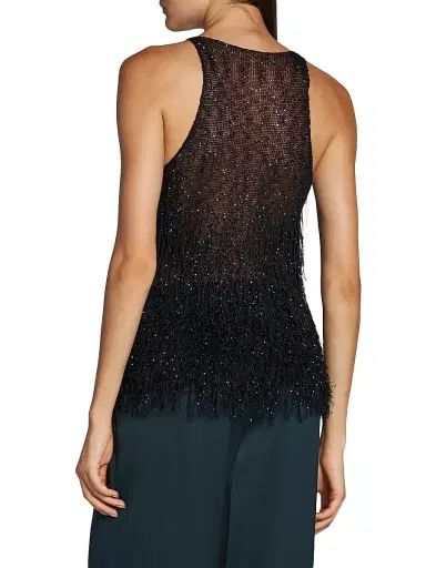 Giorgio Armani Women's Sequined Knit Sleeveless Blouse - Size 8 | Thumbnail 5 Giorgio Armani Women's Sequined Knit Sleeveless Blouse - Size 8 | Thumbnail 5