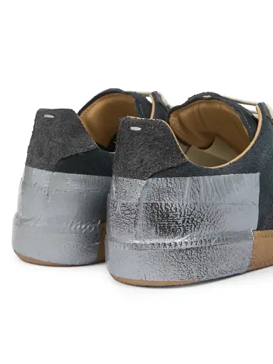 Maison Margiela Men's Replica Deconstructed Suede Sneakers - Black Silver | Thumbnail 6 Maison Margiela Men's Replica Deconstructed Suede Sneakers - Black Silver | Thumbnail 6