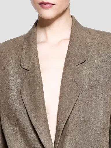 Giorgio Armani Women's Single-Breasted Linen Jacket - Brown | Thumbnail 5 Giorgio Armani Women's Single-Breasted Linen Jacket - Brown | Thumbnail 5