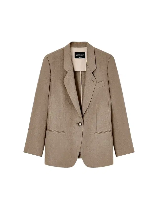 Giorgio Armani Women's Single-Breasted Linen Jacket - Brown