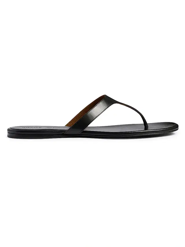 Women's Archer Leather Thong Sandals - Black