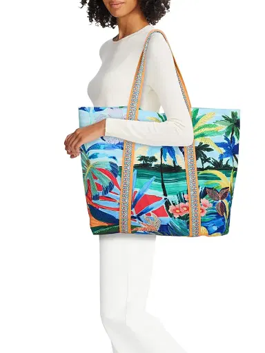 Johnny Was Women's Paradis Cotton Beach Tote Bag - Paradis | Thumbnail 2 Johnny Was Women's Paradis Cotton Beach Tote Bag - Paradis | Thumbnail 2